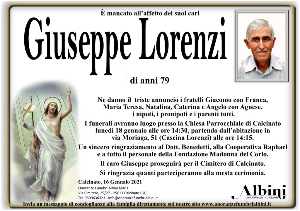 Lorenzi Giuseppe - Onoranze Funebri Albini